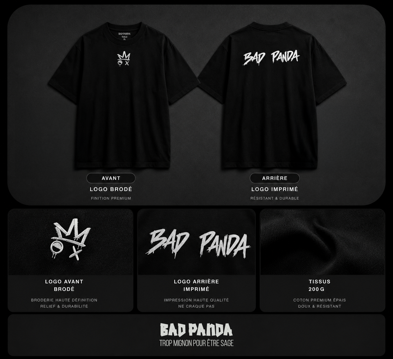 BAD PANDA minimalist noir