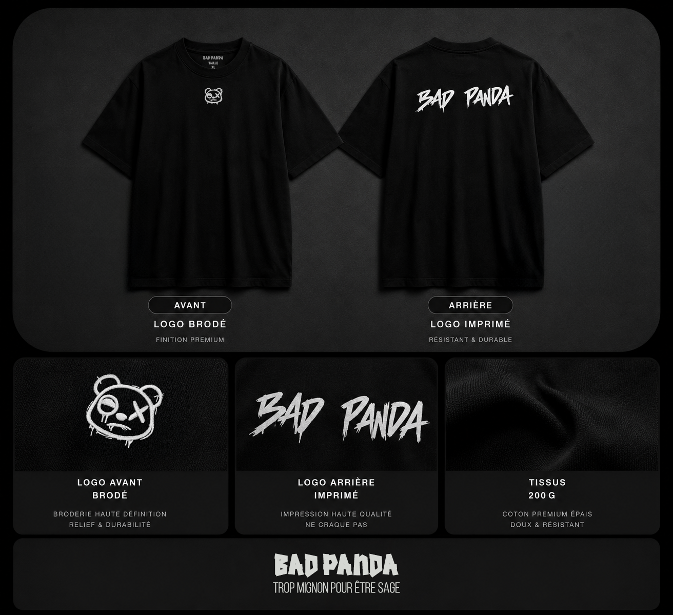 BAD PANDA minimalist noir